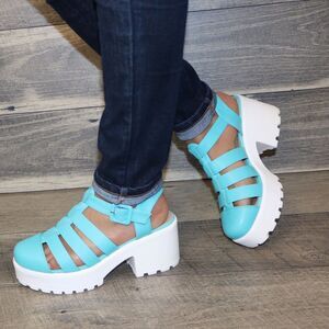 Women's Blue Platform Sandals